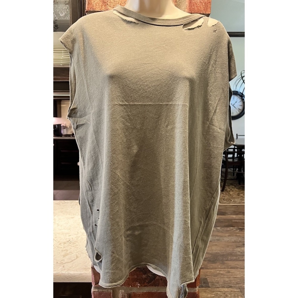 Black Orchid Los Angeles T Shirt Muscle Distressed Hunter Green Sz S